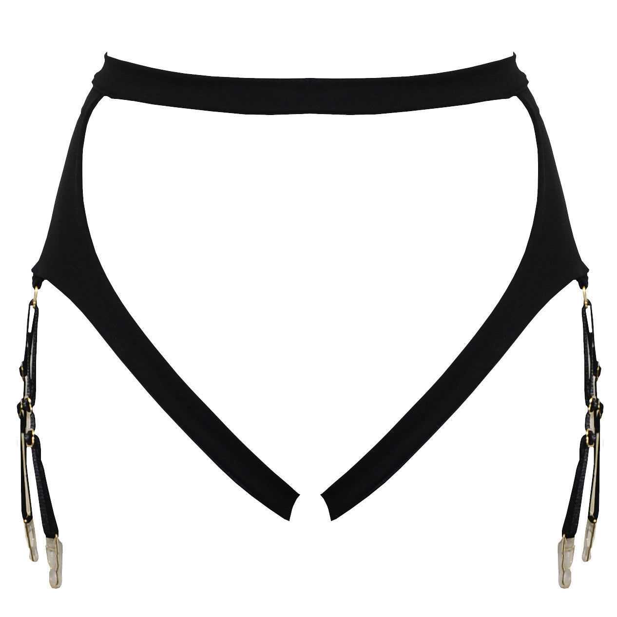 DSTM Maya suspender belt black ouvert knicker with removable suspender straps