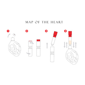 Map of the Heart Refillable travel vile instructions to refill