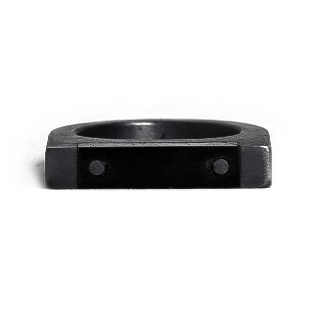 Parts of 4 plate ring jet black sterling silver 