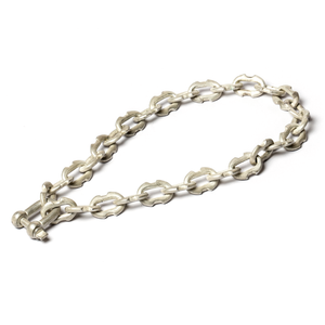 Parts of 4 Deco link charm chain choker in acid silver 