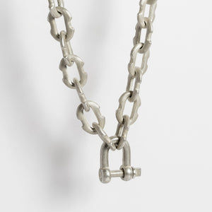 Parts of 4 Deco link charm chain choker in acid silver signature collection