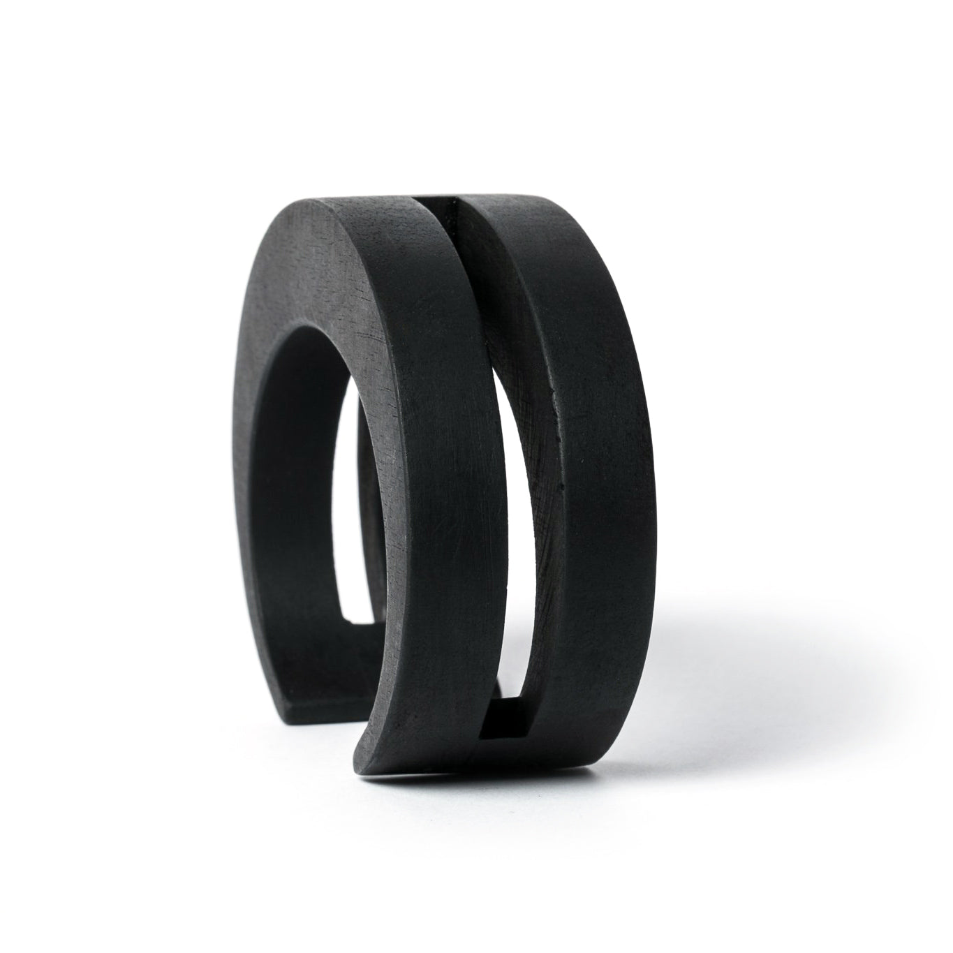 Parts of 4 Crescent crevice cuff  black wood unisex bracelet