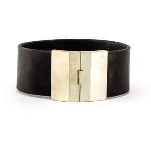 Box lock leather choker by Parts of 4 - silver plated brass & leather