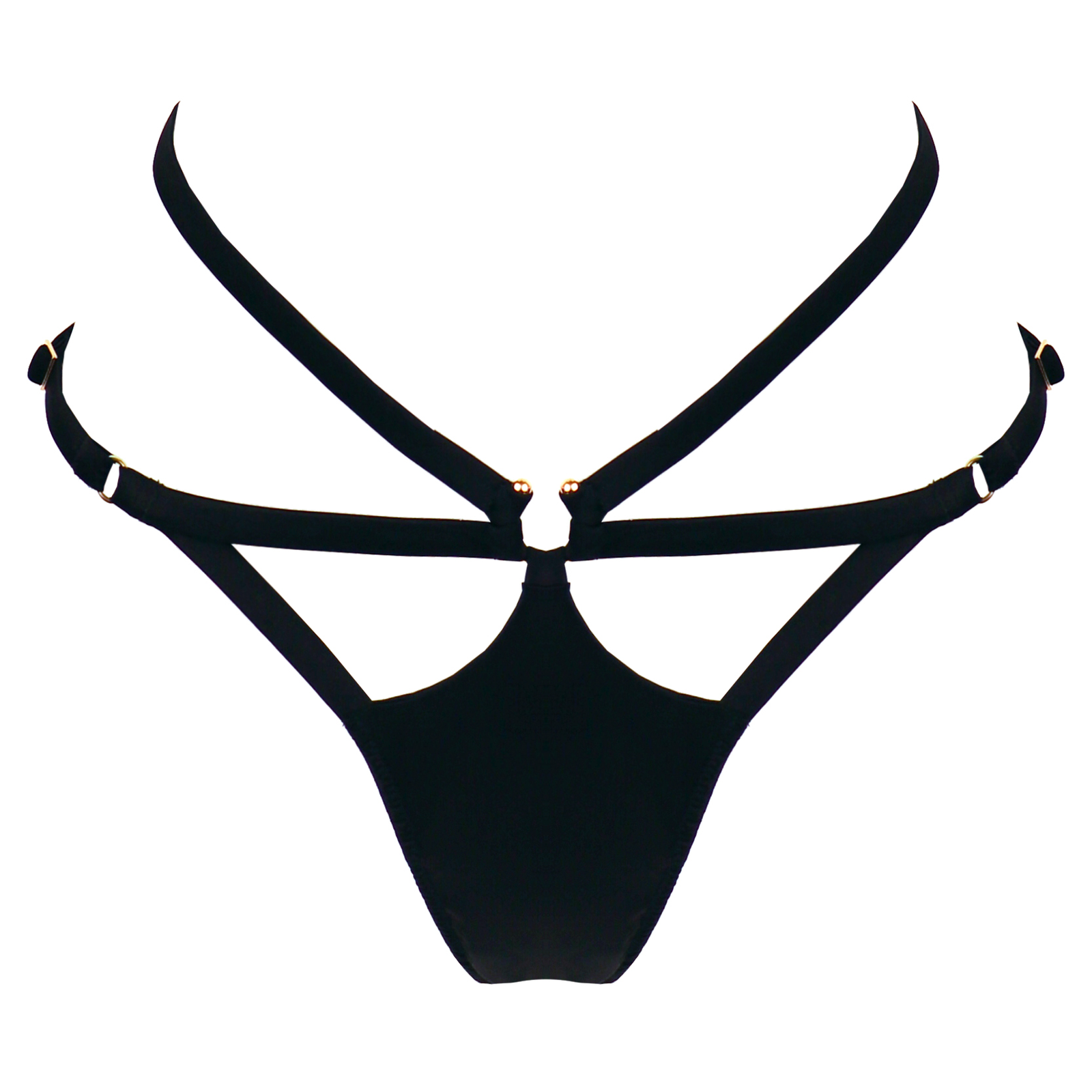 Clea ouvert harness knicker by Studio Pia black gold