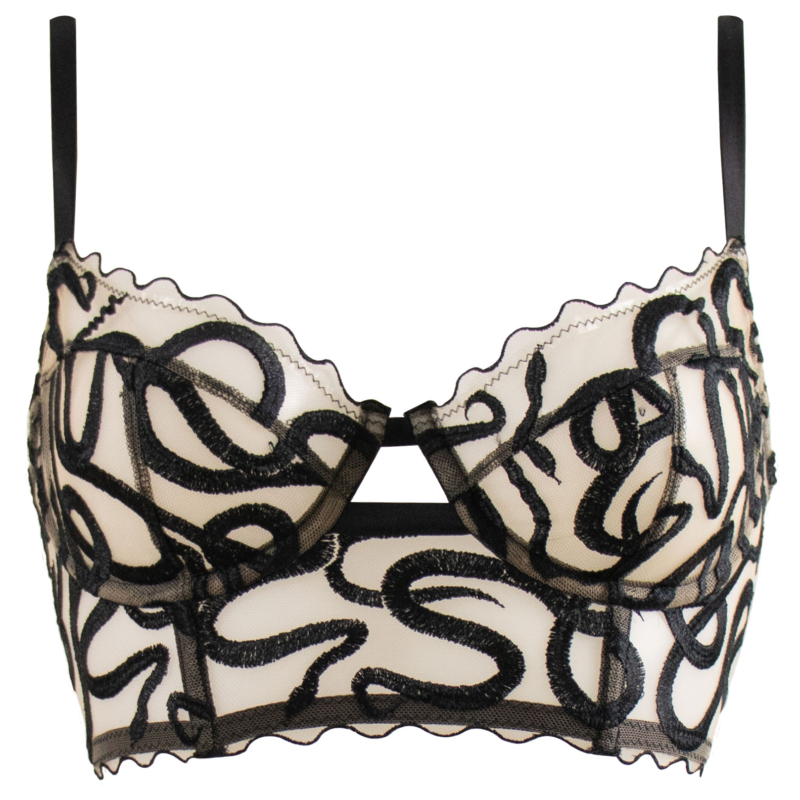Studio Pia silk Naga snake embroidered longline balconette bra Studio Pia silk Naga snake embroidered longline balconette bra