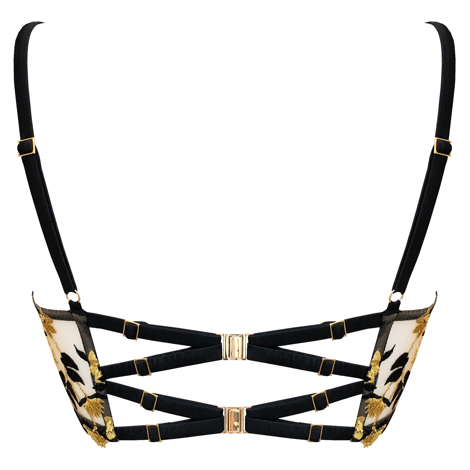 Studio Pia Soraya longline bra bodice bustier sheer leaf embroidery signature collection