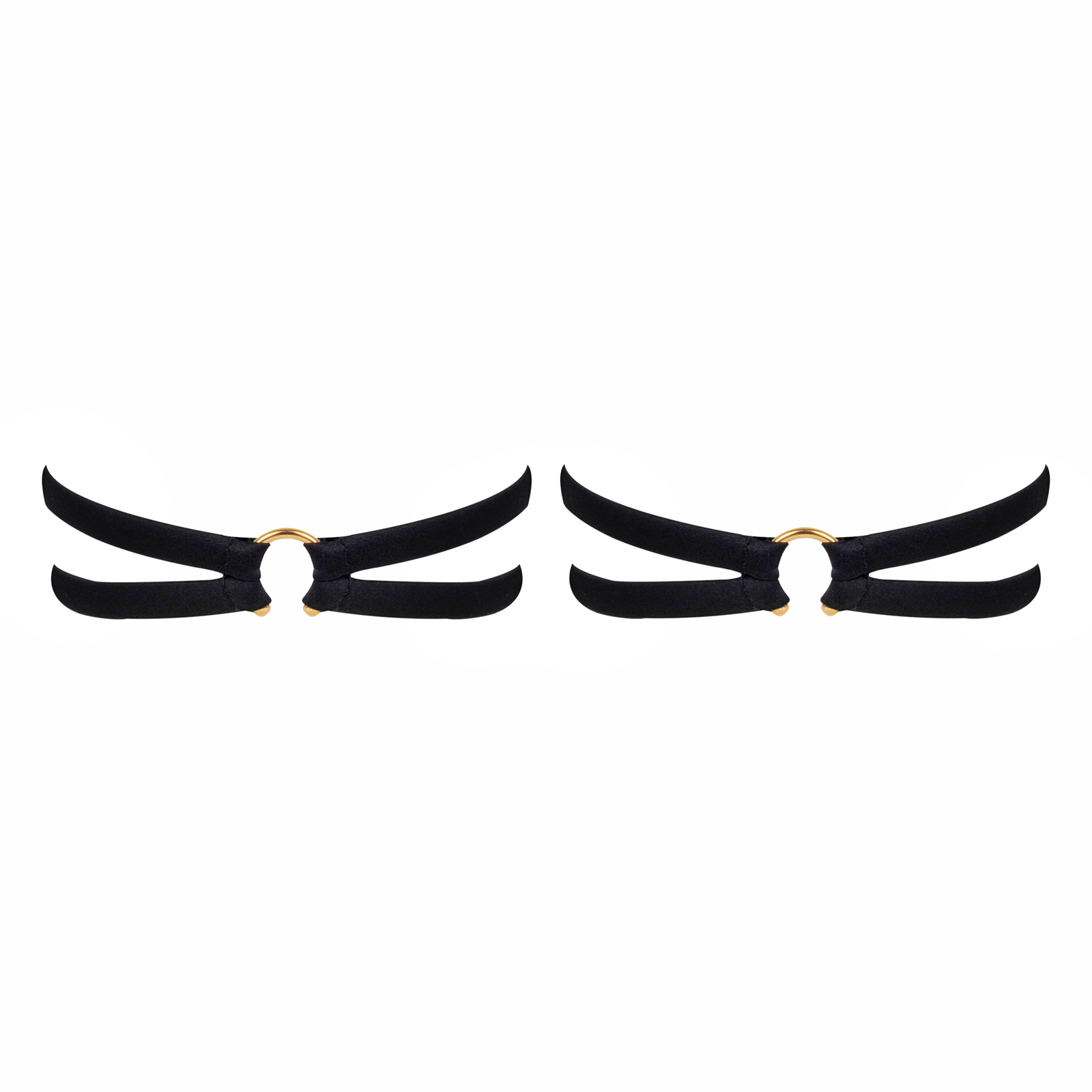 Studio Pia Clea leg garters jet black silk Luxury leg straps 