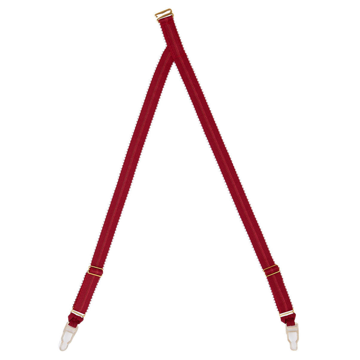 Tisja Damen detachable garter straps bordeaux red eco silk gold 
