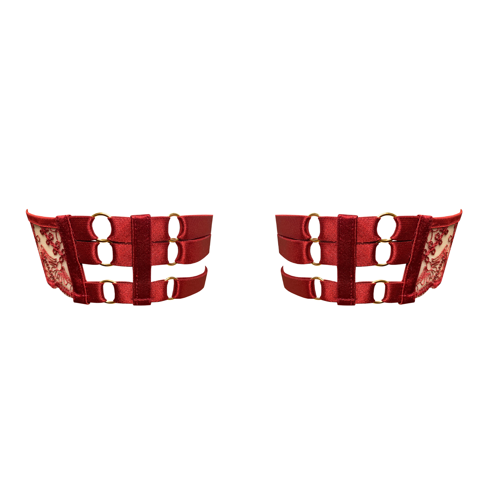 Bordelle Cymatic garters in Red