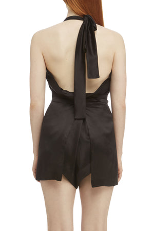 DSTM Hishi silk satin wrap pants/jumpsuit - back