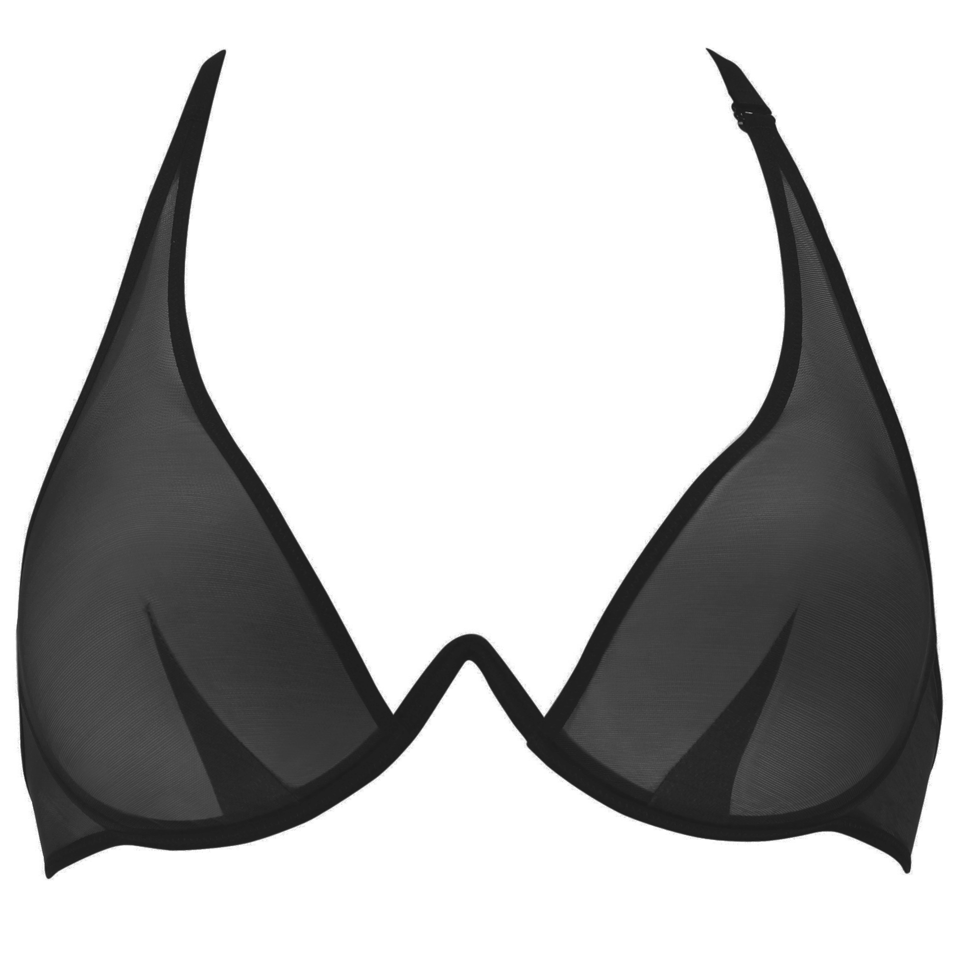 la fille d'O fast girls monowire mesh bra black sheer microfibre mesh